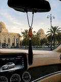 Rearview Mirror Hanger, Car Charm, Black Boho Tassel, Personalized Tiger Eye Pendant